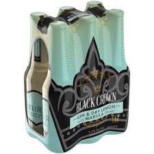 Black Crown Gin & Dry Lemon With Marula (6x275ml)